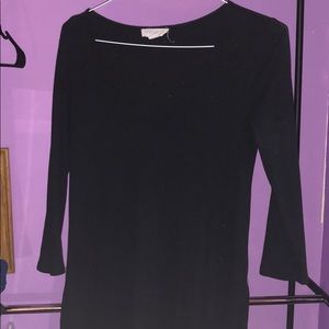 Long black shirt with side slits